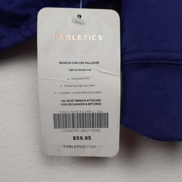 Nwt Fabletics Monica Cinched Pullover 